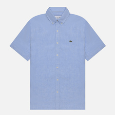 Мужская рубашка Lacoste Linen SS Regular Fit, цвет голубой, размер 43
