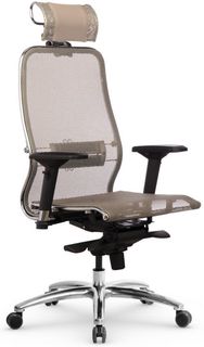 Кресло офисное Metta Samurai S-3.04 MPES тёмно-бежевое (подголовник темно-бежевый) Метта