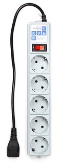 Сетевой фильтр Power Cube SPG-B-0,5МExt 0.5 м, 5 розеток, для подкл. к UPS (C14), 10А, 2,2 кВт, серый