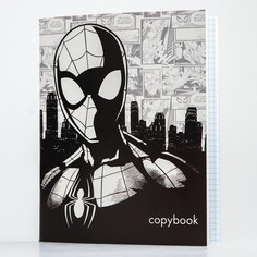 Тетрадь 48 листов в клетку, картонная обложка Marvel