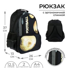 Рюкзак школьный, 37 х 26 х 13 см, эргономичная спинка, calligrata орт