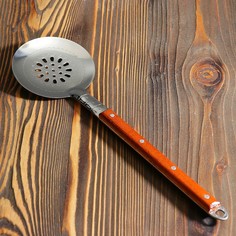 Шумовка для казана узбекская 40см, с деревянной ручкой Shafran