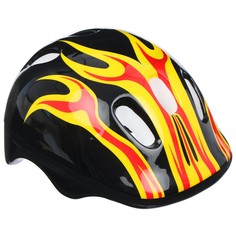 Шлем защитный детский onlytop ot-h6, обхват 52-54 см, цвет черный