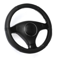 Оплетка на руль torso, натуральная кожа, размер 38 см, перфорированная вставка, черный