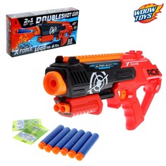 Бластер doubleshot gun, стреляет мягкими и гелевыми пулями Woow Toys