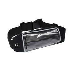 Спортивная сумка чехол на пояс luazon, управление телефоном, отсек на молнии, черная