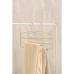 Плечики-вешалки многогуровневые для брюк и юбок savanna wood, 3 перекладины, 37×32×1,1 см, цвет розовый