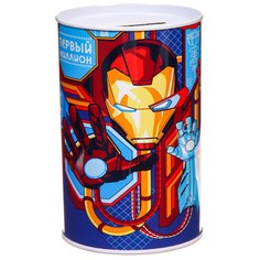 Копилка металлическая, 6,5 см х 6,5 см х 12 см Marvel