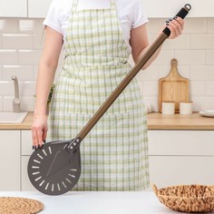 Лопатка перфорированная delicate, 103×23 см, с разборной ручкой, цвет коричневый NO Brand