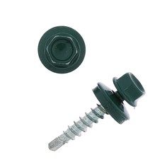 Саморезы кровельные 4.8х29 ral6005, темно-зеленый, 250 шт. NO Brand