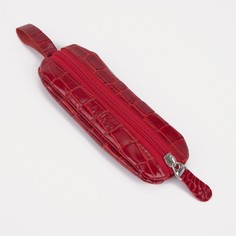 Ключница на молнии, длина 14,5 см, кольцо, цвет красный NO Brand