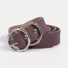 Ремень женский, ширина - 2,8 см, пряжка металл, люверсы, цвет фиолетовый NO Brand
