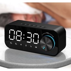 Часы - будильник электронные настольные: колонка, bluetooth, tf-карта, 14.2 х 6 см, usb NO Brand