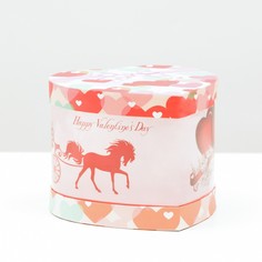Коробка подарочная сердце happy day со светодиодом, 15х12х15 см NO Brand