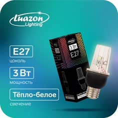 Лампа светодиодная строб, прозрачная, е27, 4led, 3 вт, 220 в, 3000к, т-белое свечение Luazon Lighting