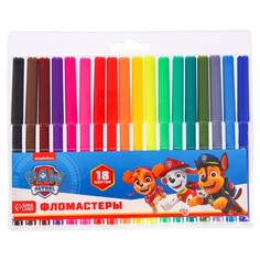 Фломастеры, 18 цветов, paw patrol