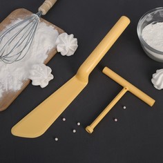 Набор кулинарный, 2 предмета: лопатка для блинов 32 см, распределитель теста 13 см NO Brand