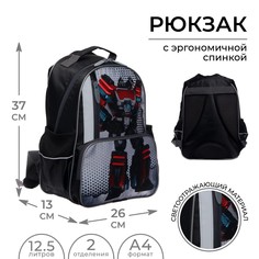 Рюкзак школьный, 37 х 26 х 13 см, эргономичная спинка, calligrata орт