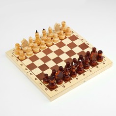 Шахматы обиходные 29 х 29 см, король 6.7 см, пешка 3.5 см NO Brand
