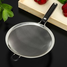 Сито с ручкой bonjo, нержавеющая сталь, d=20 см, цвет черный NO Brand