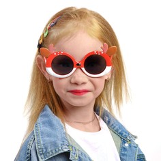 Очки солнцезащитные детские поляризационные, tr90, линза 5 х 6 см, ширина 14 см, дужки 13 см 76612 NO Brand