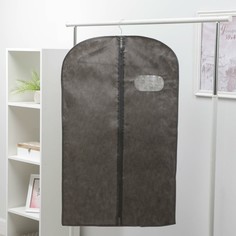 Чехол для одежды с окном, 60×100 см, спанбонд, цвет серый NO Brand
