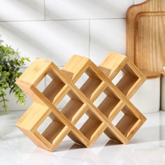 Подставка для бутылок доляна, 24,5×17×6,2 см, бамбук
