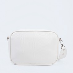 Сумка кросс-боди на молнии, наружный карман, цвет белый Textura