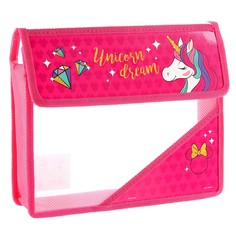 Папка для тетрадей а5, на липучке, пластик, минни маус и единорог Disney