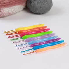 Набор крючков для вязания, d = 2-6 мм, 17 см, 9 шт, цвет разноцветный Арт Узор