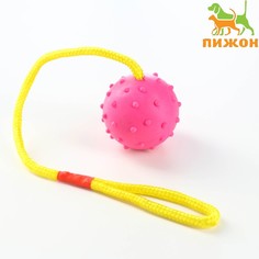 Игрушка мяч на веревке, 6 см, розовая Пижон