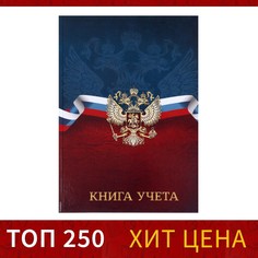 Книга учета, 96 листов, обложка картон 7бц, блок газетный, клетка, рф, сине-красный Calligrata