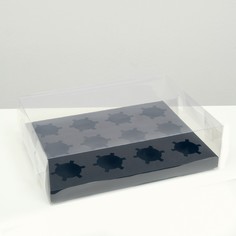 Коробка на 12 капкейков, черная, 34,7 × 26,3 × 10 см NO Brand