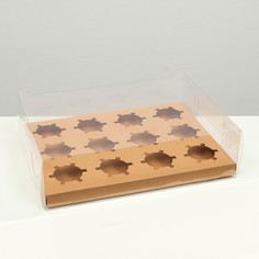 Коробка на 12 капкейков, крафт, 34.7 × 26.3 × 10 см NO Brand