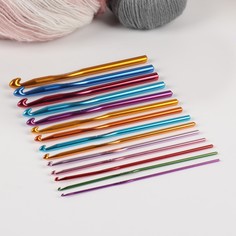 Набор крючков для вязания, d = 2-10 мм, 14,5 см, 14 шт, цвет разноцветный Арт Узор