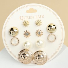 Пусеты 6 пар Queen Fair