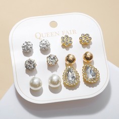 Пусеты 6 пар Queen Fair