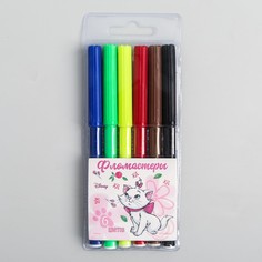 Фломастеры, 6 цветов, коты-аристократы Disney