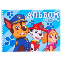 Альбом для рисования на гребне, а4, 32 листа, paw patrol