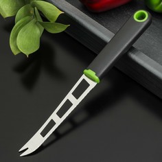 Нож для сыра доляна lime, 25×2,3 см, цвет черно-зеленый