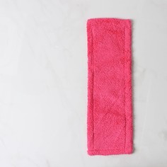 Насадка для плоской швабры доляна, 42×12 см, 60 гр, микрофибра, цвет красный