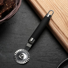 Нож для пиццы и теста venus, 18 см, ручка soft-touch, цвет черный NO Brand