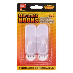 Крючки самоклеящиеся, круглые, с системой бесследного удаления, набор, 3 х 8 см, 2 шт. NO Brand