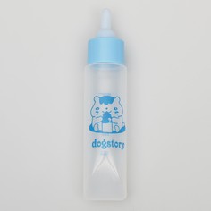 Бутылочка для вскармливания грызунов 30 мл с силиконовой соской (короткий носик), голубая NO Brand