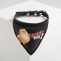 Ошейник с платком good boy 32 х 1 см, черный Пушистое счастье