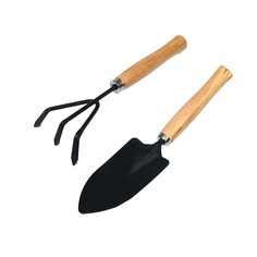 Набор садового инструмента, 2 предмета: рыхлитель, совок, длина 26 см, деревянные ручки Greengo