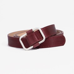 Ремень женский, ширина 2,3 см, гладкий, затяжка, цвет бордовый NO Brand
