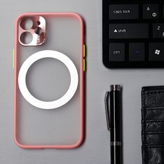 Чехол luazon для iphone 12 mini, поддержка magsafe, с окантовкой, пластиковый, розовый