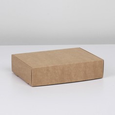Коробка подарочная складная крафтовая, упаковка, 21 х 15 х 5 см Дарите Счастье
