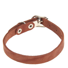 Ошейник кожаный однослойный, 30 х 1 см, ош 19-27 см, коричневый Пижон